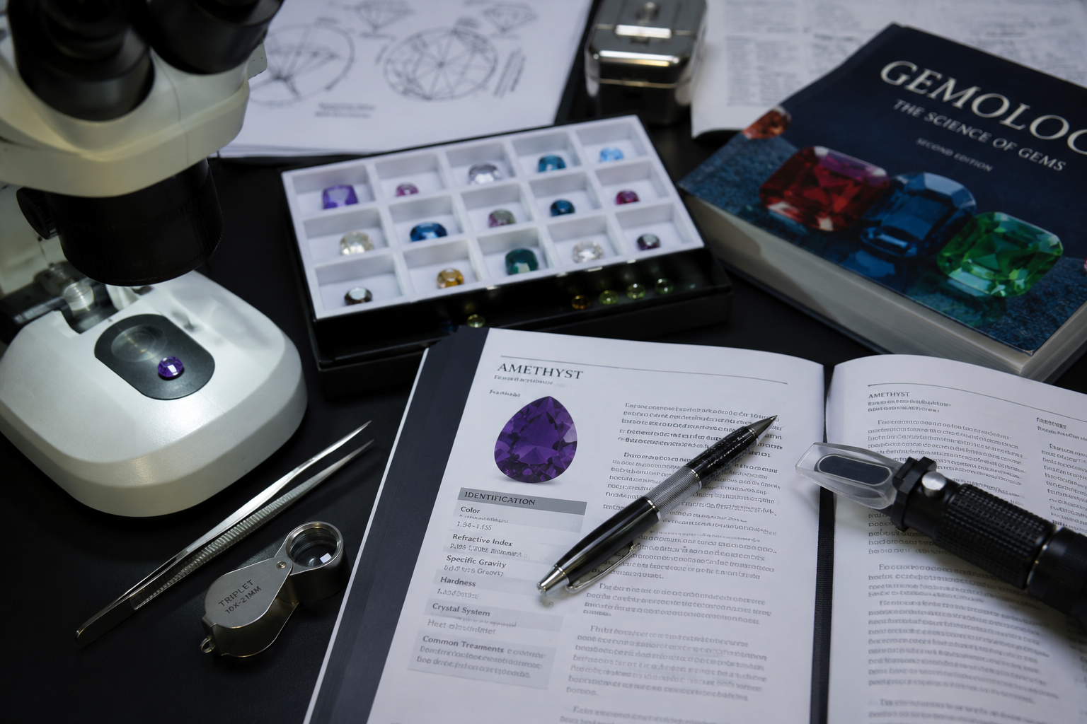 Gemology guide landing illustration